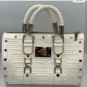 Gianni Versace Ivory Quilted “Snap Out Of It” luxury Handbag